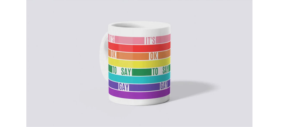 Kubek dla "Przyjaciela" - LGBT It's OK to Say Gay – tęczowy kubek Pride z nadrukiem