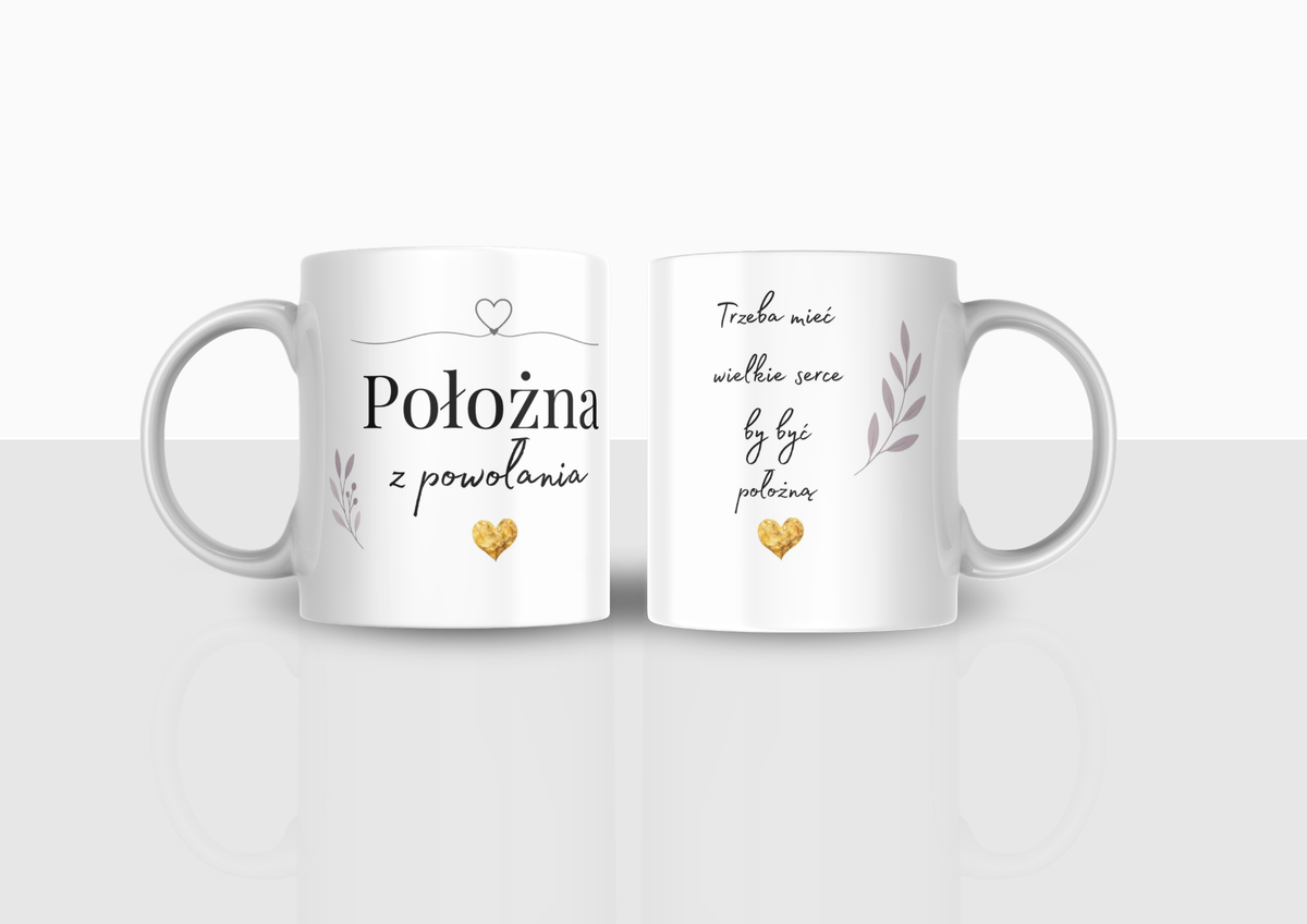 Kubek „Położna z powołania” ❤️– Elegancki Prezent | Silva Shop