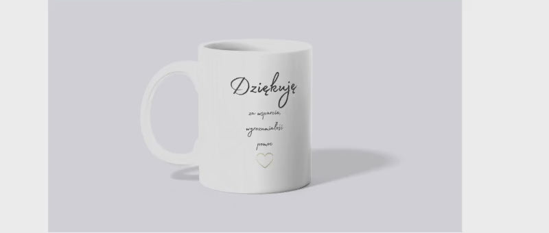 Kubek "Dziękuję " wyjątkowy prezent z podziękowaniem ❤️– Elegancki Prezent | Silva Shop
