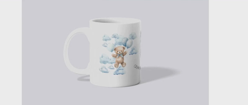 Kubek Baby Shower Chłopiec – prezent dla przyszłej mamy z misiem | Silva Shop